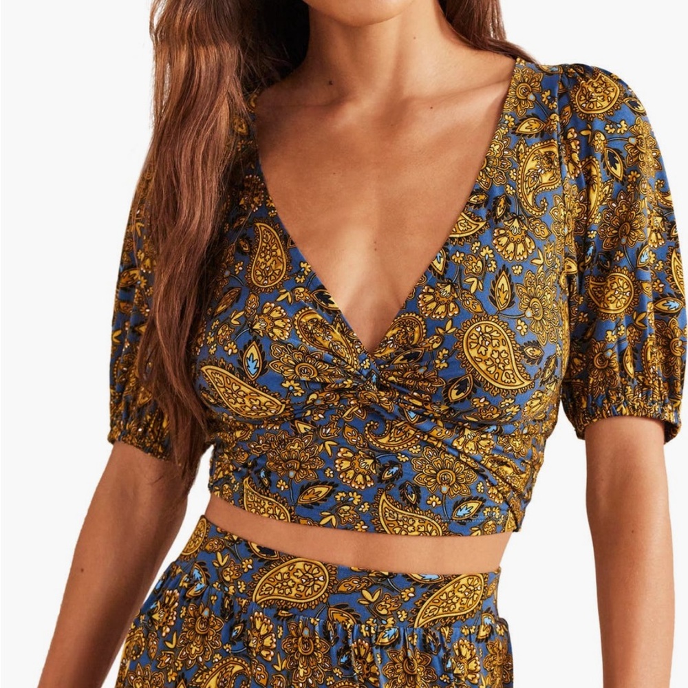 Boden Print Twist Detail Top